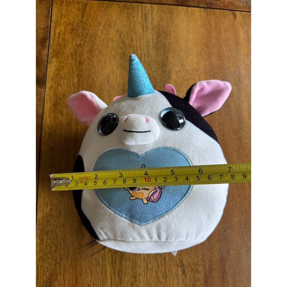 Rainbocorns Unicorn Cow Plush 8” ZURU Stuffed Animal Glitter Horn - Picture 4 of 8